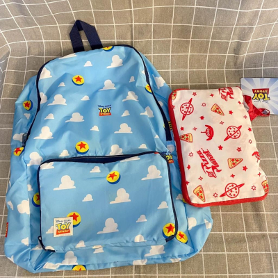 ||最後現貨||日貨 迪士尼 玩具總動員 三眼怪 披薩 皮克斯球 環保袋 購物袋 後背包 環保購物袋 可收納