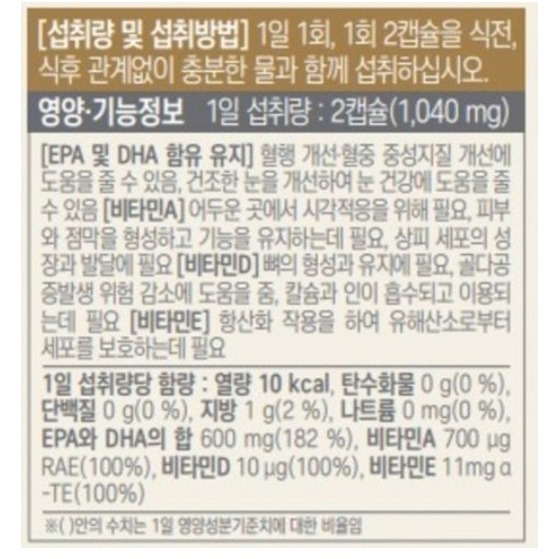 Chong Kun Dang 鍾根堂 rTG Omega 3雙效魚油軟膠囊Plus 60顆 1盒-細節圖7