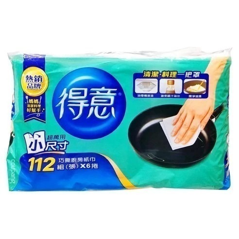 得意 金得意系列 巧撕廚房紙巾 112張 6捲 1袋【超取上限2包】-細節圖2