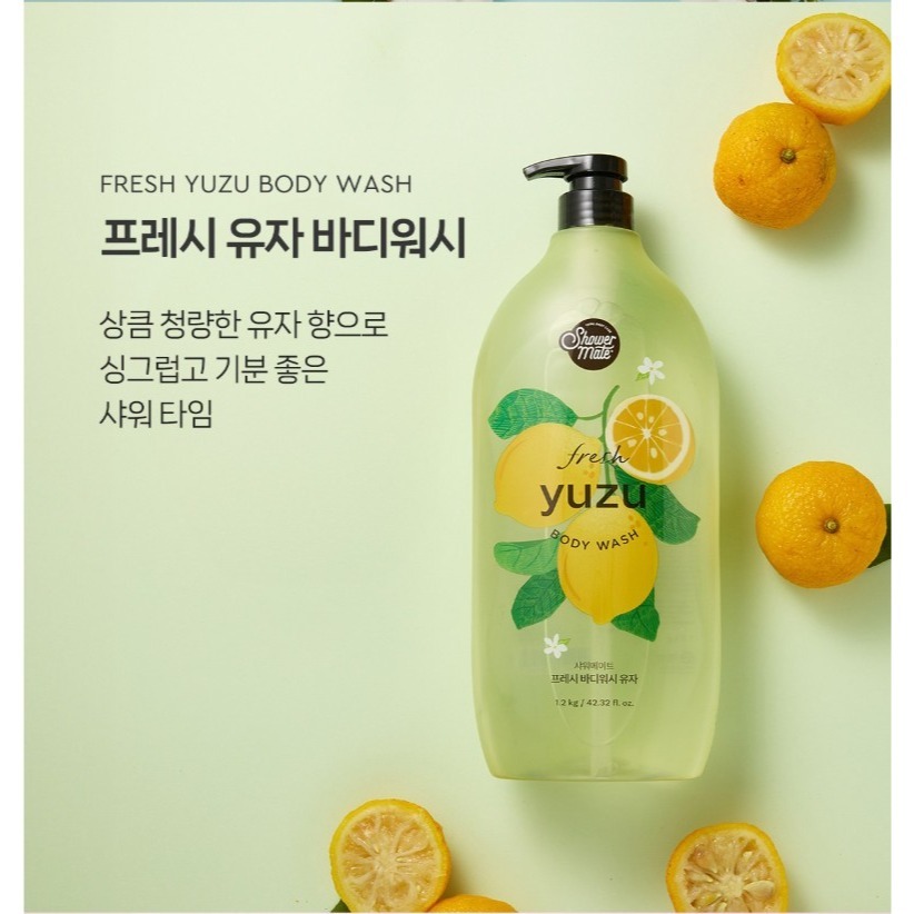 【韓國熱銷沐浴乳】 Shower mate 微風如沐清新沐浴乳 棉花籽香 蔓越莓 蜜桃香 香甜柚 1.2kg 1瓶-細節圖5