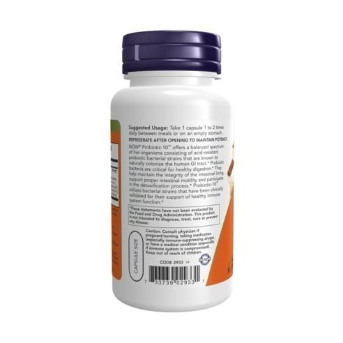 NOW Foods Probiotic-10 250億益生菌素食膠囊 100顆 × 1罐-細節圖3