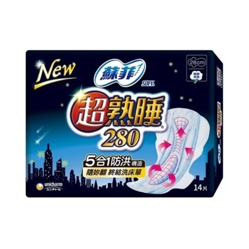 SOFY 蘇菲 超熟睡 細緻棉柔衛生棉 28cm 14片×1包 35cm 8片×1包-規格圖8