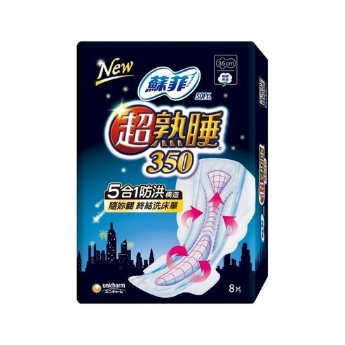 SOFY 蘇菲 超熟睡 細緻棉柔衛生棉 28cm 14片×1包 35cm 8片×1包-規格圖8