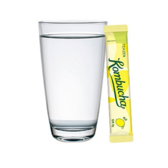 TEAZEN 茶禪 康普茶沖泡飲 檸檬口味 添加12種乳酸菌和益生元 粉末條狀獨立小包裝 冰水即溶 5g 30條 1盒-細節圖2