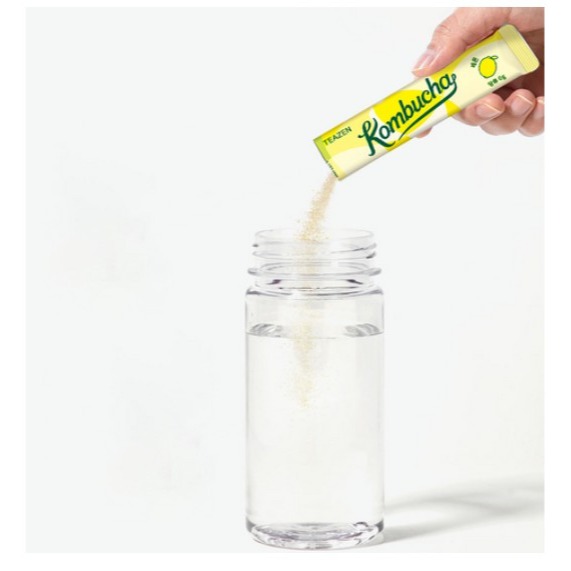 TEAZEN 茶禪 康普茶沖泡飲 檸檬口味 添加12種乳酸菌和益生元 粉末條狀獨立小包裝 冰水即溶 5g 30條 1盒-細節圖3