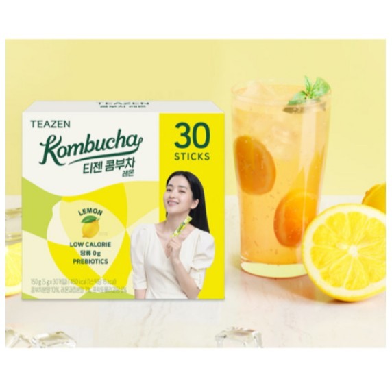 TEAZEN 茶禪 康普茶沖泡飲 檸檬口味 添加12種乳酸菌和益生元 粉末條狀獨立小包裝 冰水即溶 5g 30條 1盒-細節圖8