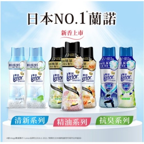 Lenor 蘭諾 衣物芳香豆 清晨草木 450ml 1瓶-細節圖3