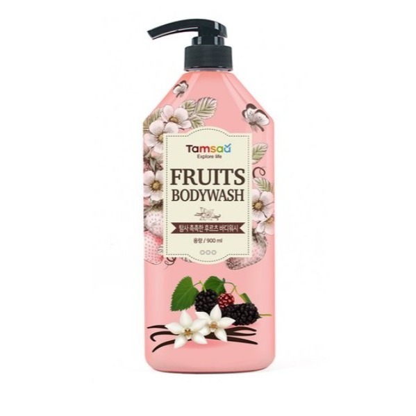 Tamsaa 溫和沐浴露 沐浴乳 蜂蜜&嬰兒爽身粉香 莓果香 900g 1瓶-細節圖3