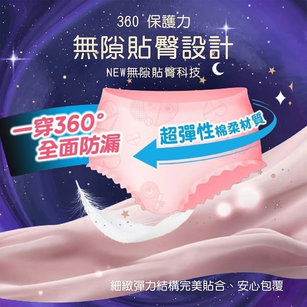 Kotex 靠得住 晚安好眠褲 褲型衛生棉 M L XL 2片/包-細節圖4