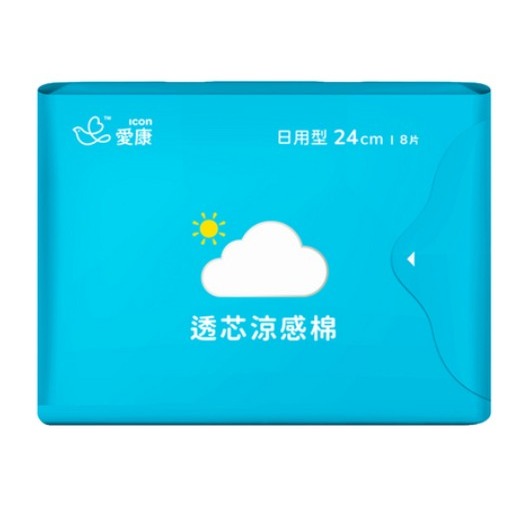 icon 愛康 涼感衛生棉 日用型 24cm 8片 15片 24片 深海礦物配方 草本精油-規格圖8