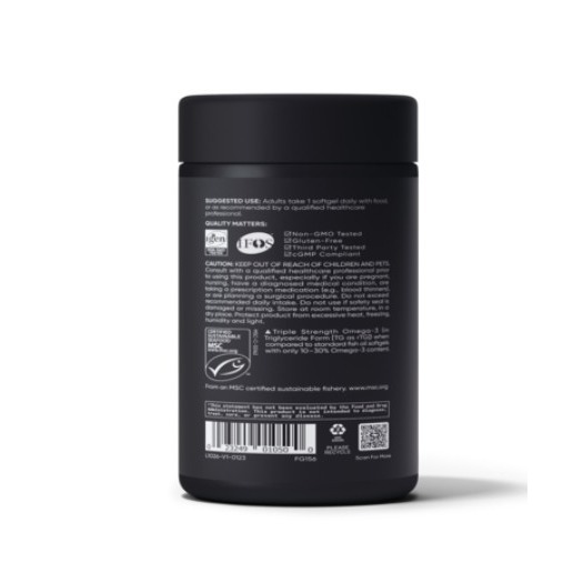 SPORTS RESEARCH 阿拉斯加鱈魚Omega-3魚油三倍增強軟膠囊 180顆 1罐-細節圖2