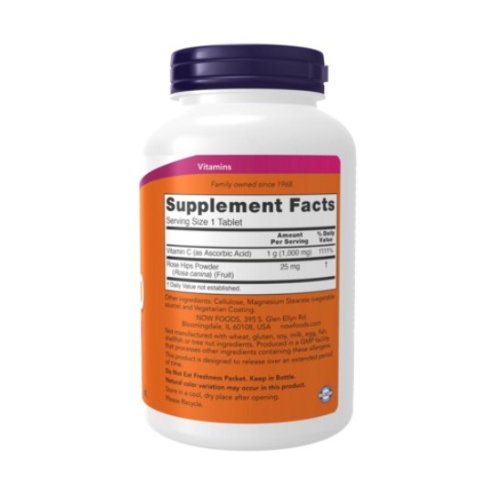 NOW Foods 維他命C-1000補充錠 250顆 1罐-細節圖2