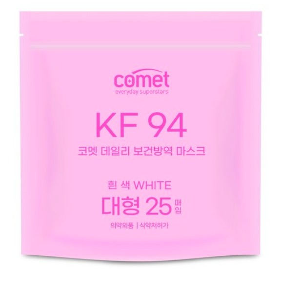comet 日常KF94鳥嘴型口罩 L 25片 4袋 白色-細節圖3