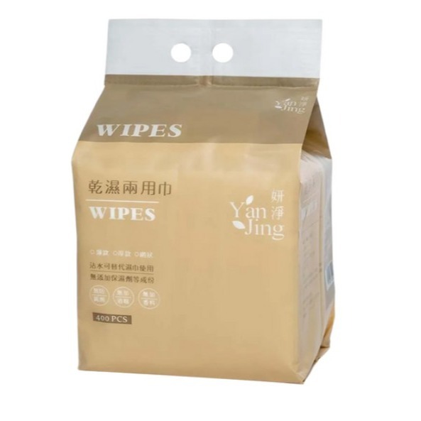 Yan Jing 妍淨 懸掛式洗臉巾 乾濕兩用巾 厚實布料設計 可對折使用 多用途設計 平面款 網面款 400抽 1袋-規格圖6