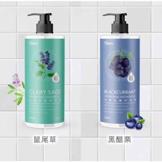 GREEN 綠的 水感抗菌沐浴露 黑醋栗 鼠尾草 清新海洋 茶樹 1L 1瓶 #沐浴乳 ｜超取限重4瓶｜-細節圖5