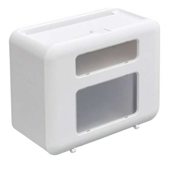 FAmILyLIFE 生活 第二代無痕壁掛雙層雙槽防水衛生紙收納盒 優雅粉 活力藍 純潔白 典雅灰 1個-規格圖9