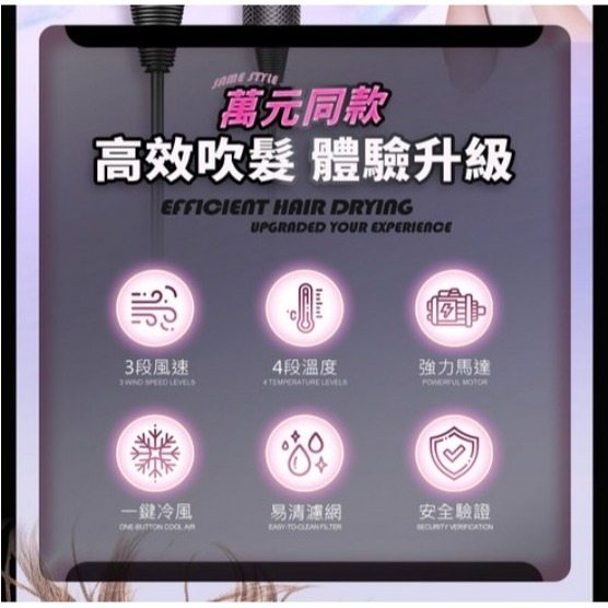 u-ta 沙龍級高速吹風機 四段調溫 三段風速 15萬轉強力馬達 紅色 桃紅色 灰色 紫色 HD13 110V-細節圖5