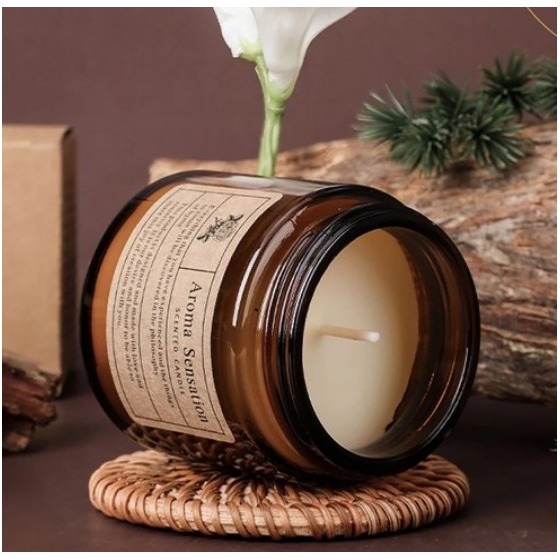 Aroma Sensation 棕瓶香氛蠟燭 6款味道 200g 1罐 天然精油香氛 持久清新 舒緩壓力-細節圖3