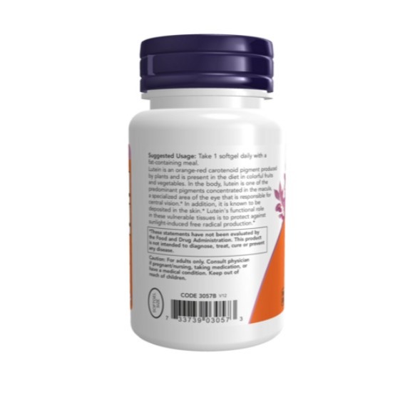 NOW Foods 葉黃素10mg軟膠囊 120顆 1罐-細節圖3