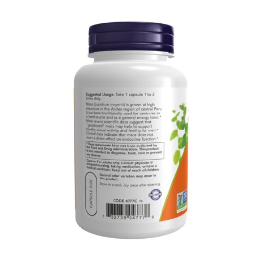 NOW Foods 生瑪卡素食膠囊 750mg 90顆 1罐-細節圖3