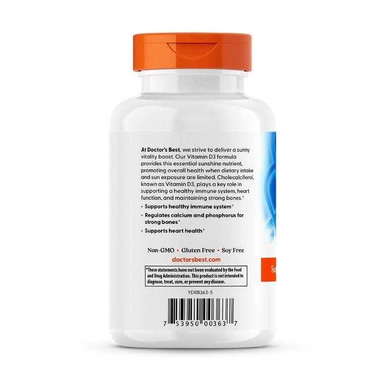 Doctor＇s BEST 維他命D3軟膠囊 5000IU 720顆 1罐-細節圖2