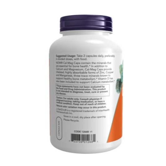 NOW Foods 鈣鎂維生素D膠囊 240顆 1罐-細節圖3