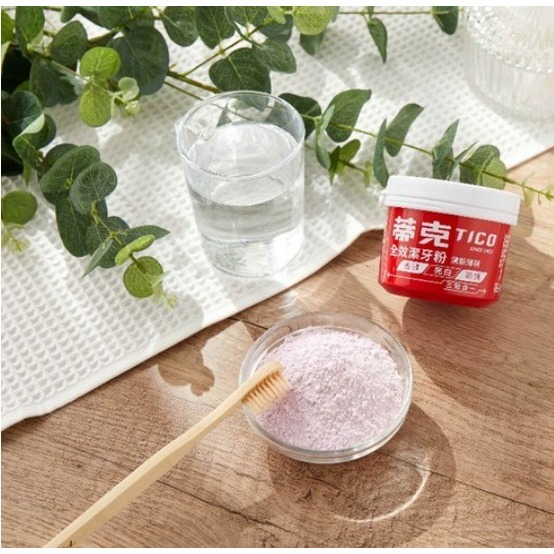 蒂克 全效潔牙粉 清新薄荷 去漬 亮白 防護 三效合一 140g 1罐-細節圖3