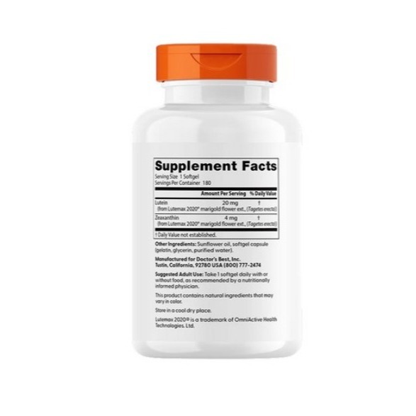 Doctor＇s BEST 葉黃素軟膠囊 180顆 1罐-細節圖2