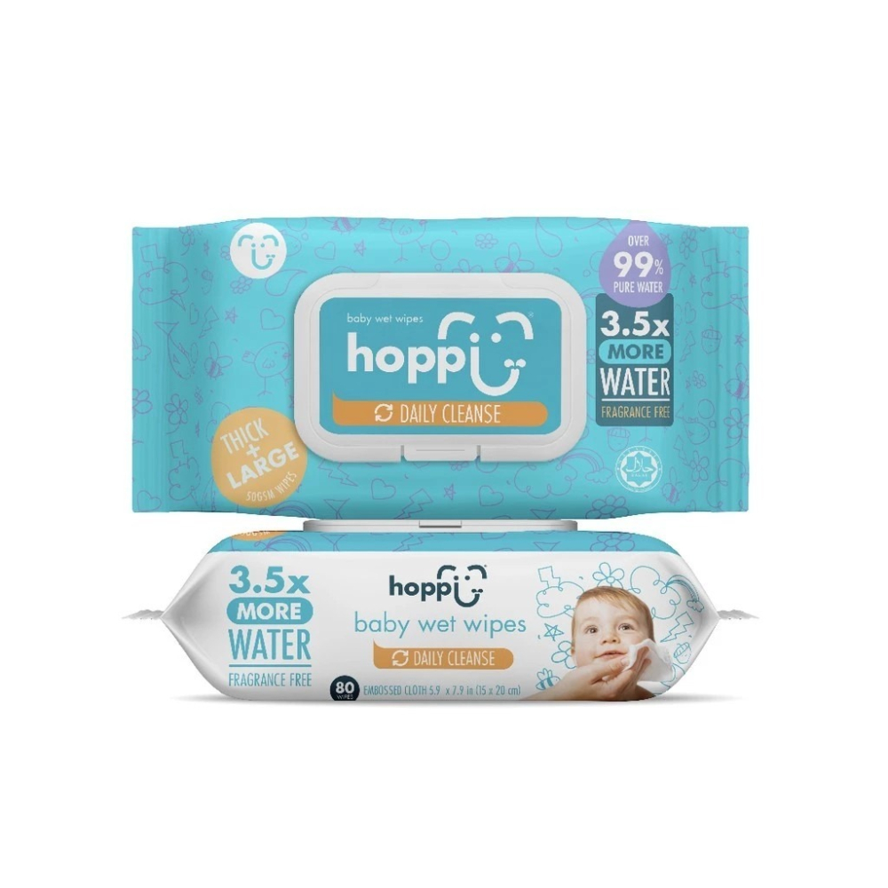 Hoppi 純水濕紙巾 80抽 加蓋款99%EDI純水 15x20cm 1包 【超取上限12包】-細節圖2