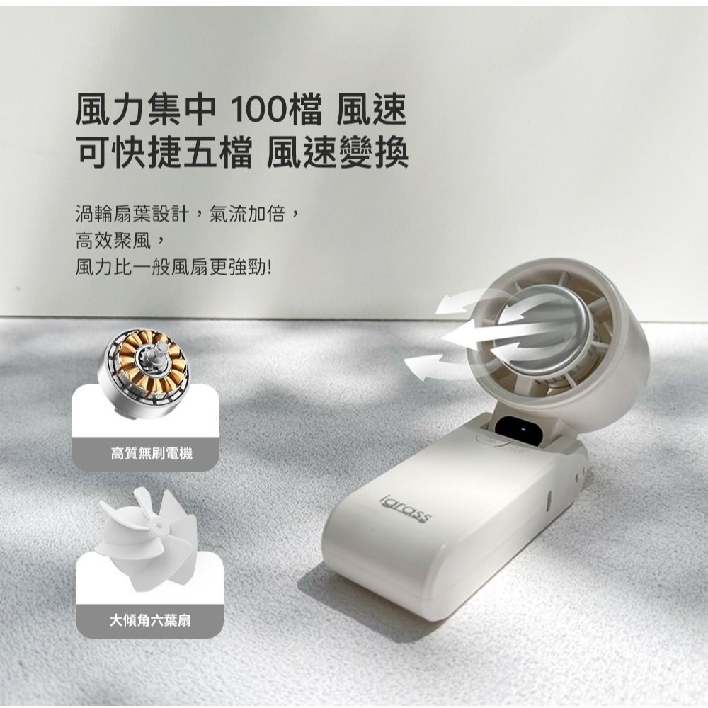 全新 igrass 摺疊制冷式強力風扇(IGS057) 石墨灰-細節圖4