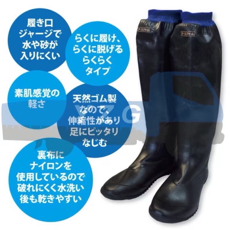 日本 先丸 輕快 束口 農用 下田鞋 田植鞋 耕田 雨鞋 雨靴 (4630)-細節圖2