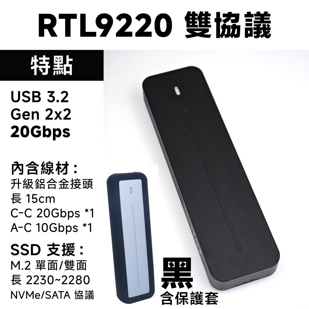 RTL9220｜20G｜黑殼+黑保護套