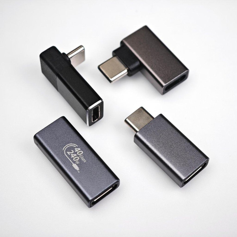 光連科技🪷 USB4 Type-C 轉接頭 40Gbps 雷電 4 Thunderbolt 3 對接頭 正彎 側彎 延長-細節圖2