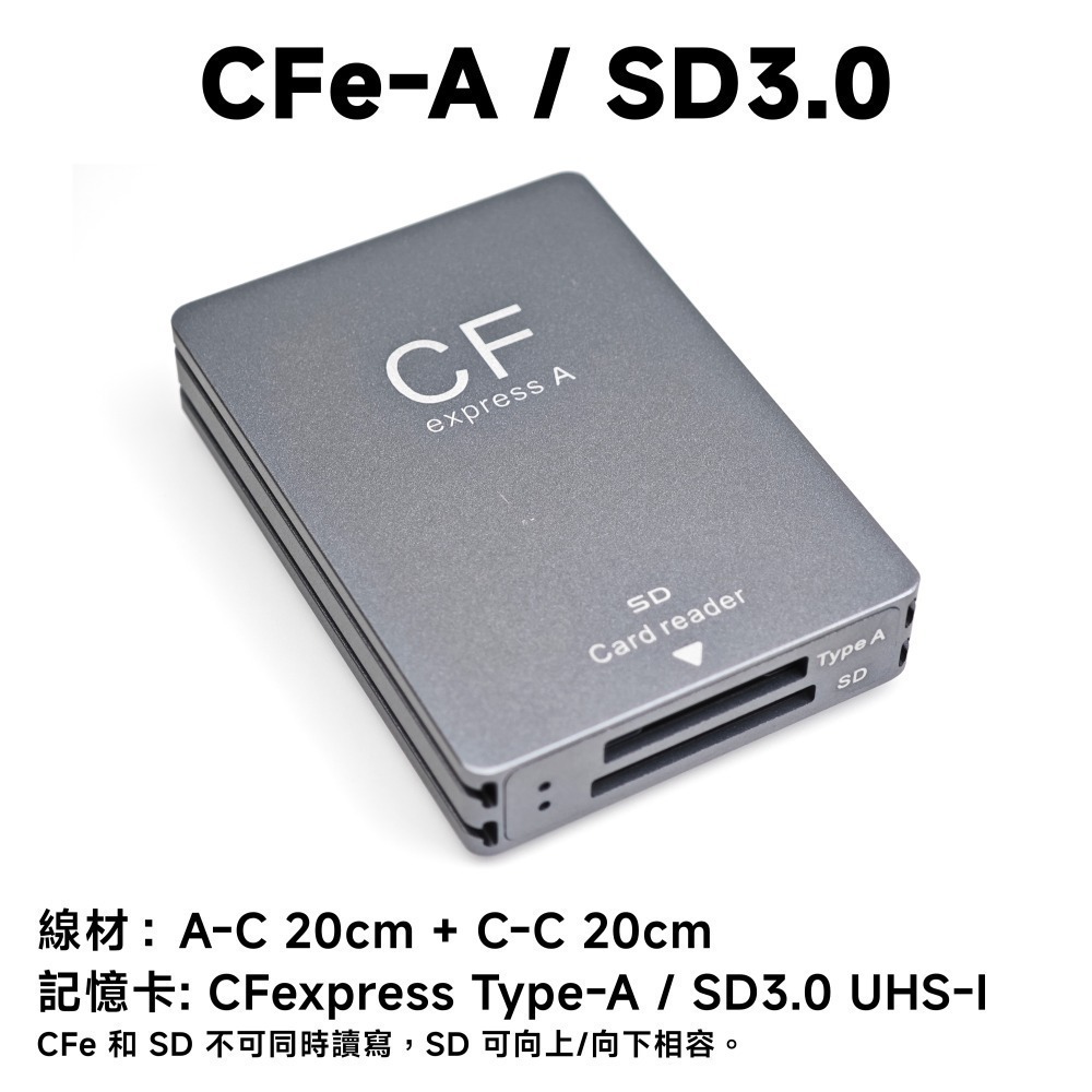 光連科技🪷 CFe A / SD 二合一 讀卡機 UHS-I USB 3.2 Type-C CFA CFexpress-規格圖3