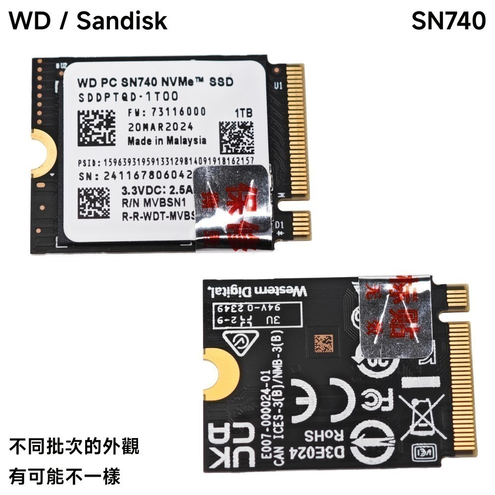 光連科技🪷 WD SN740 SN7100S 1T 2TB M.2 2230 SSD 固態硬碟 Sandisk-細節圖3