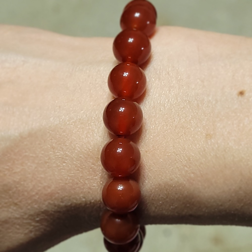 【誠品珠寶臻選】已過爐 8A收藏級 紅瑪瑙手串 轉運手鍊 佛珠手串 手圍14-17公分 珠徑10mm顆顆精挑細選不踩雷-細節圖3
