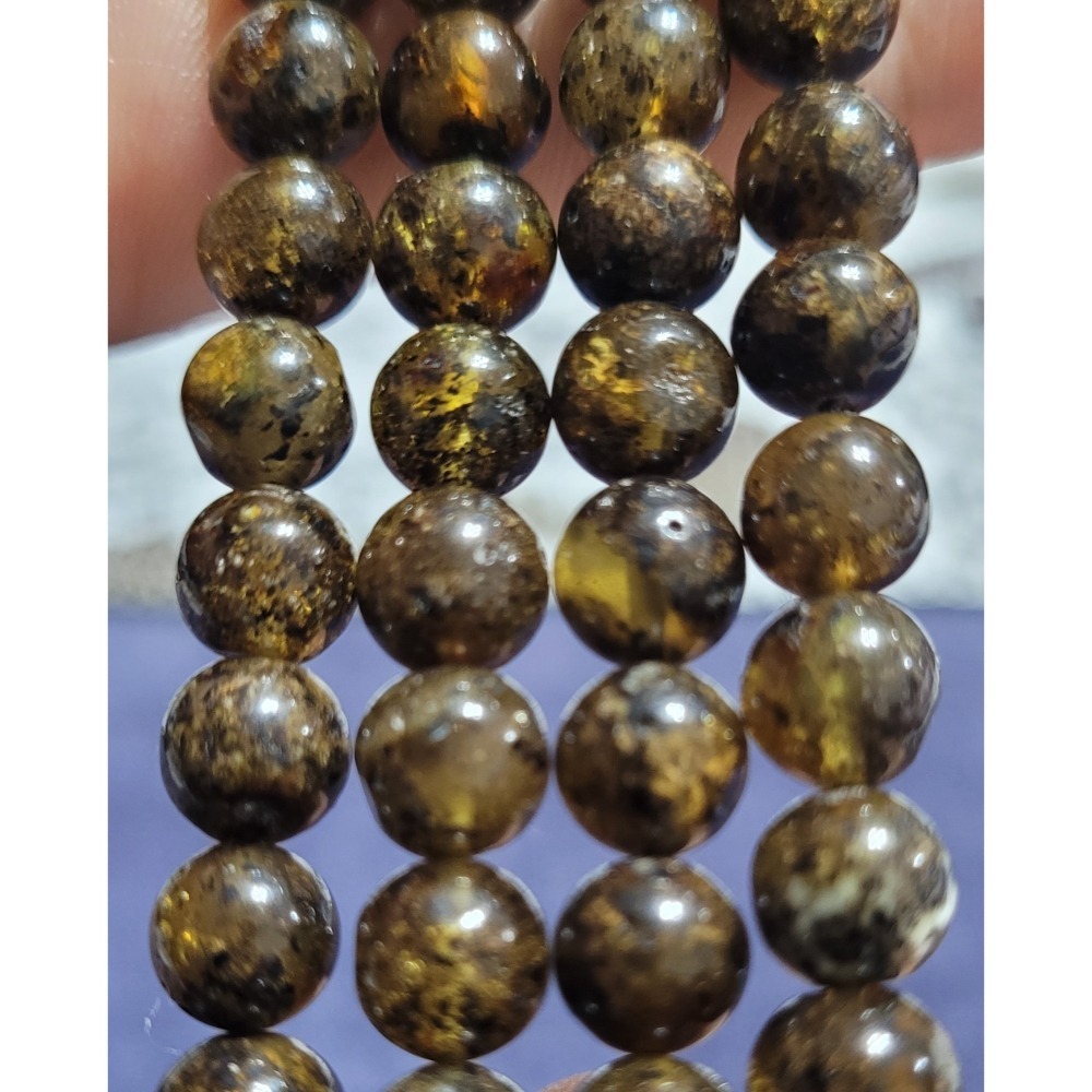 【已過爐】天然原礦琥珀蜜蠟佛珠 108念珠藥珀項鍊 7mm+現貨 限量搶購-細節圖3