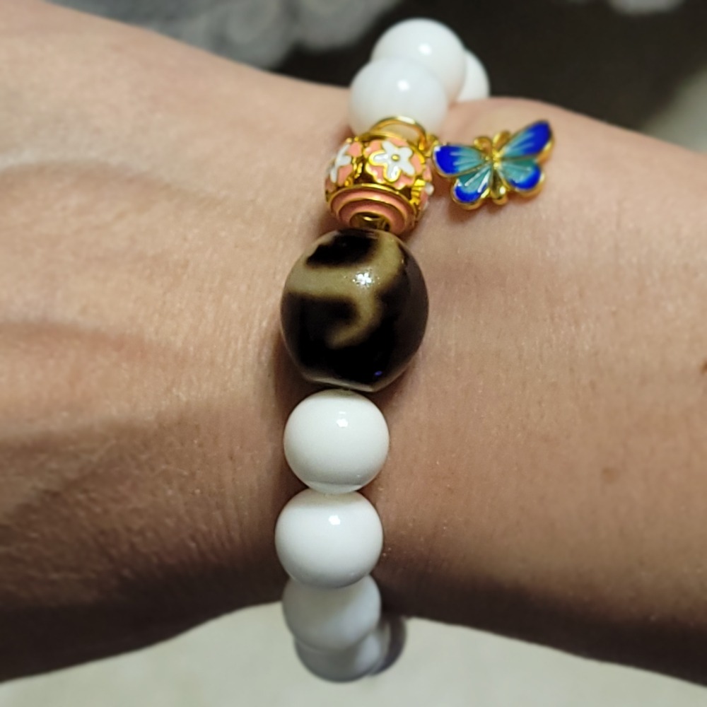 【母親節禮物首選已過爐現貨】台灣至純天珠 隱形財神天珠手鍊 五行水晶硨磲手鍊 轉運手鍊 天珠項鍊 夏日百搭手鍊-細節圖2