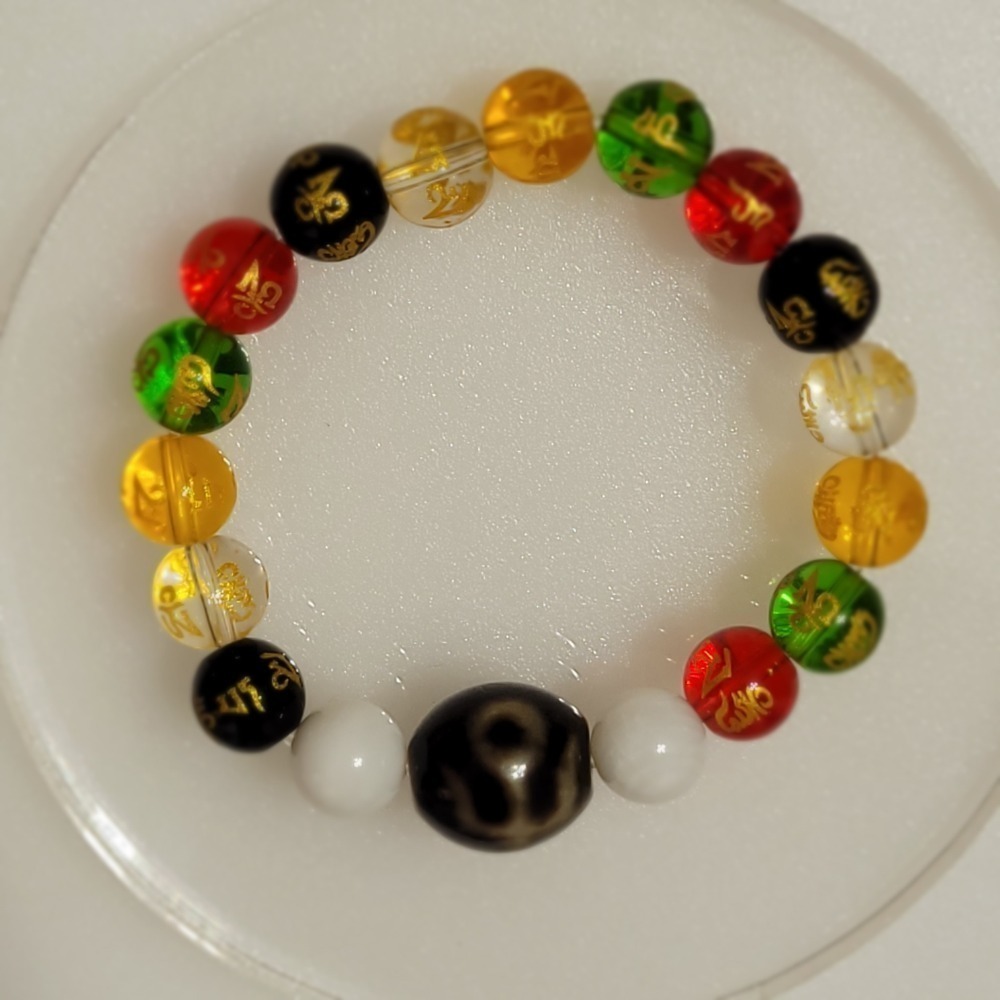 【母親節禮物首選已過爐現貨】台灣至純天珠 隱形財神天珠手鍊 五行水晶硨磲手鍊 轉運手鍊 天珠項鍊 夏日百搭手鍊-規格圖8