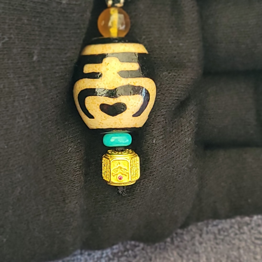 【已過爐現貨】台灣至純天珠 寶瓶大達洛項鍊&六瓣蓮花大達洛項鍊 藏藥系列工藝 天珠項鍊 限量熱銷-細節圖2