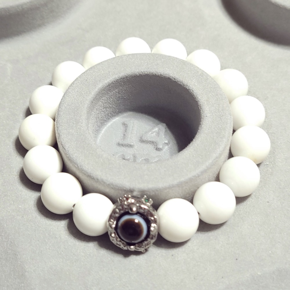 【已過爐現貨】14k一眼天珠硨磲手串 天珠手串 佛珠轉運手串 招攬貴人避邪護身 情侶夏日百搭-規格圖5