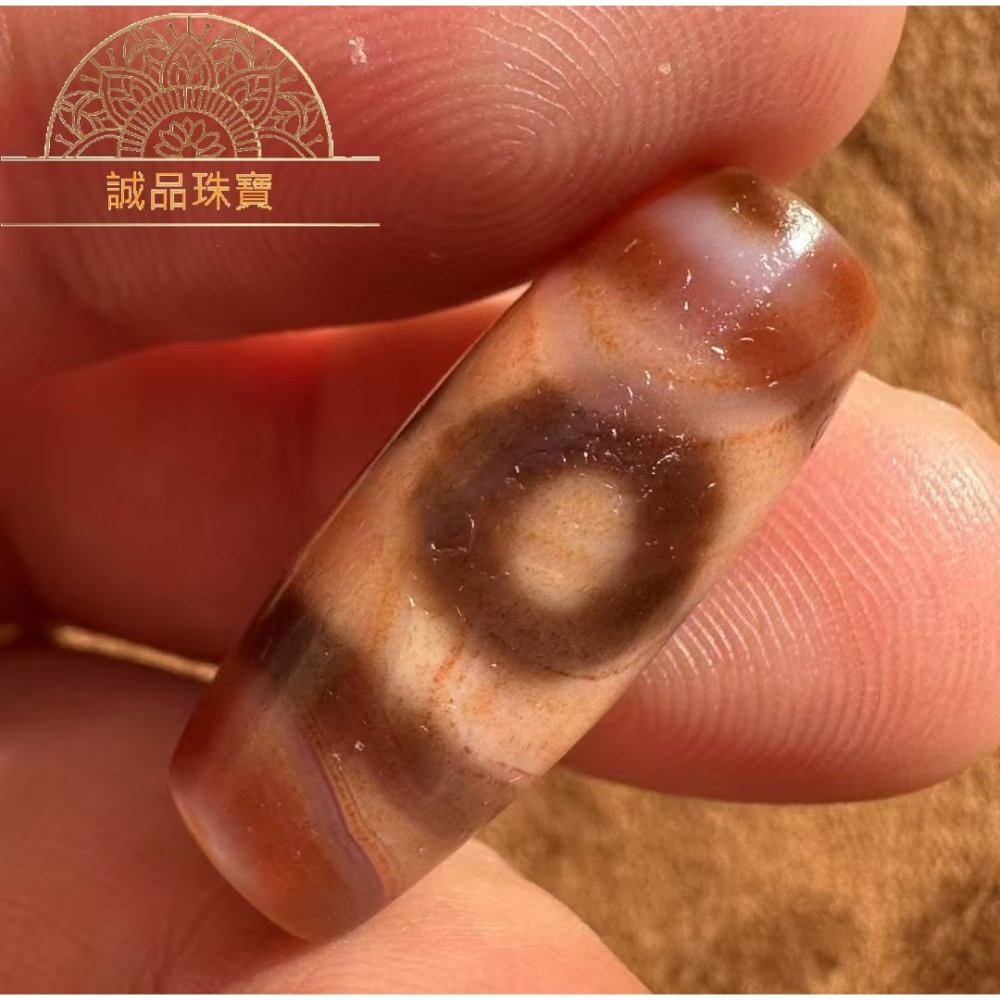 【母親節禮物已過爐現貨】台灣至純天珠 小盧手工滿砂紅肉 坦誠三眼天珠 天珠手串 手圍16公分 天珠30×11.5mm-細節圖5