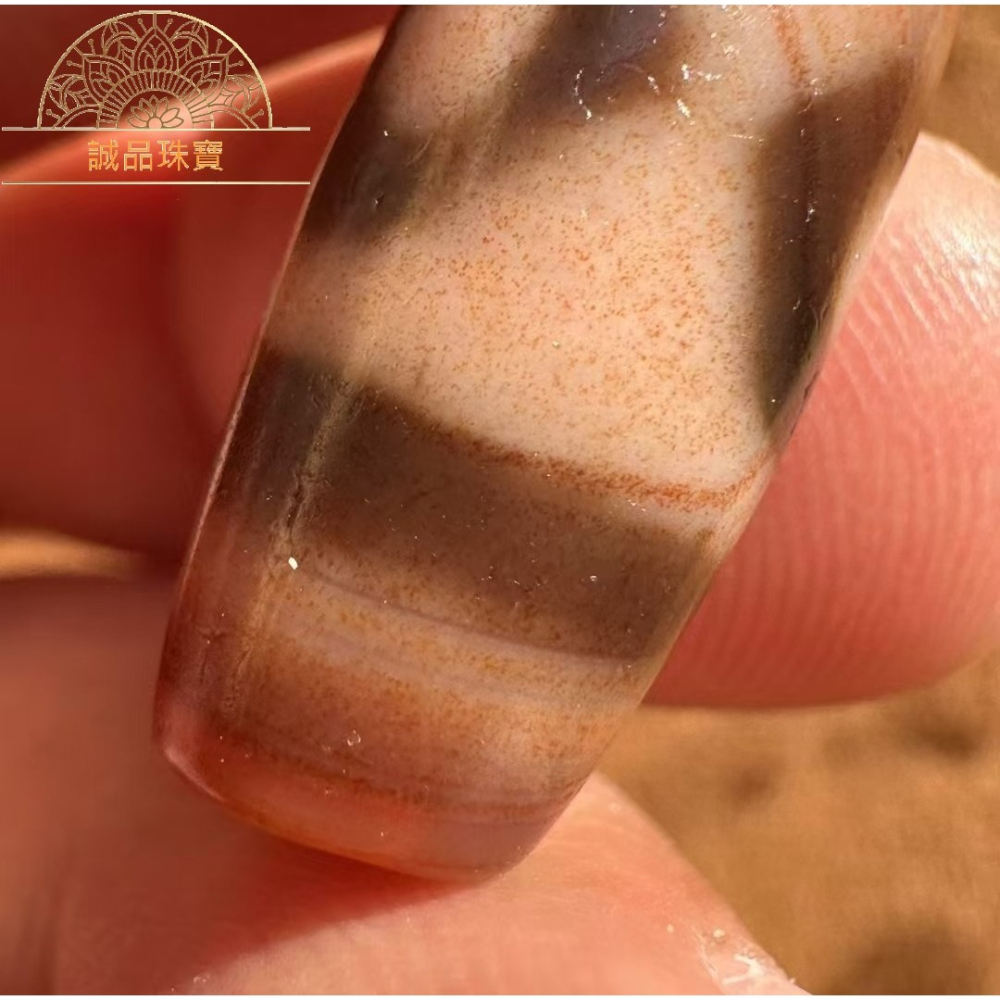 【母親節禮物已過爐現貨】台灣至純天珠 小盧手工滿砂紅肉 坦誠三眼天珠 天珠手串 手圍16公分 天珠30×11.5mm-細節圖6