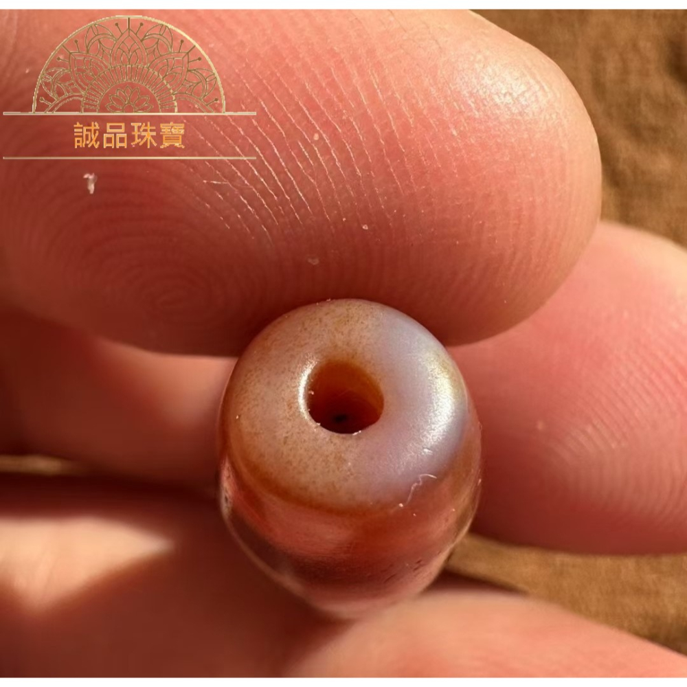 【母親節禮物已過爐現貨】台灣至純天珠 小盧手工滿砂紅肉 坦誠三眼天珠 天珠手串 手圍16公分 天珠30×11.5mm-細節圖9