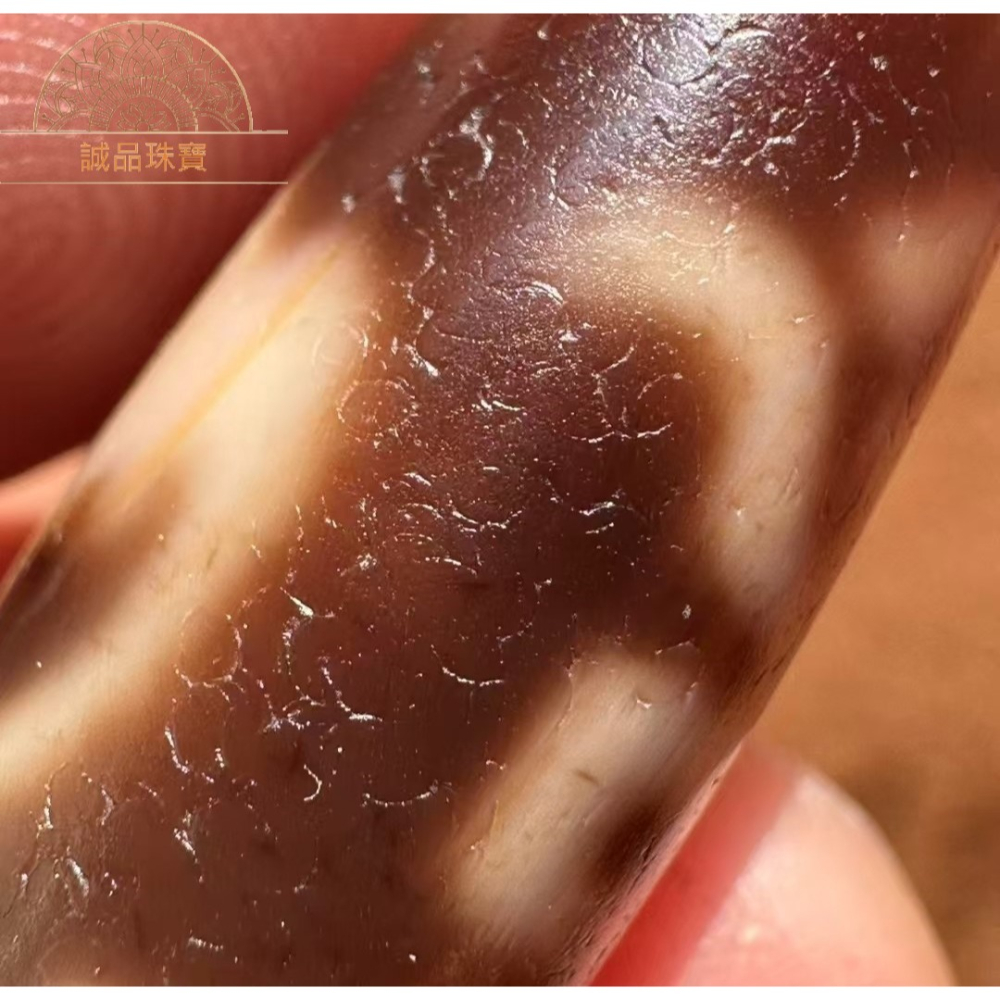 【母親節禮物已過爐】台灣工藝至純天珠 小盧紅肉五福福壽天珠項鍊 帶硃砂 現貨尺寸35×12mm-細節圖6