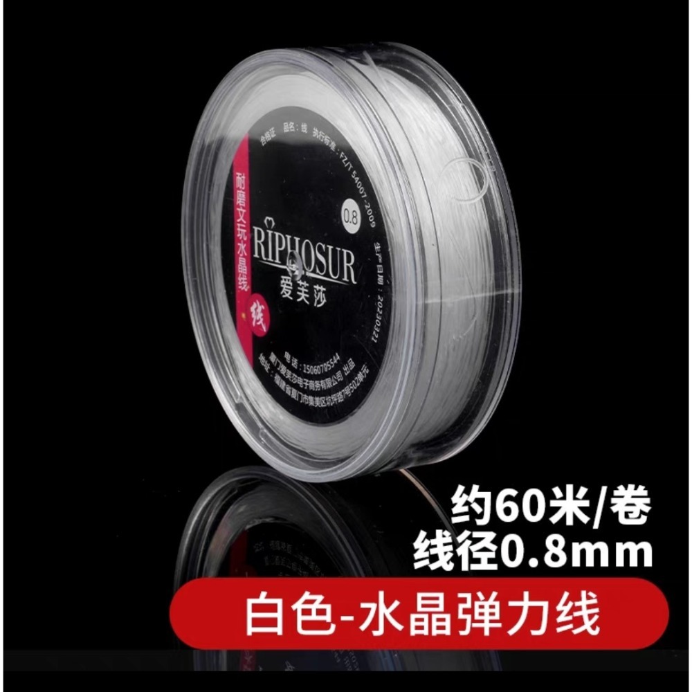 【台灣現貨】品質差包退 DIY高彈耐磨線 透明水晶 手串彈力繩 佛珠手串 彈力線 珠寶文玩串珠高彈力繩 牛筋耐磨串珠繩-規格圖5