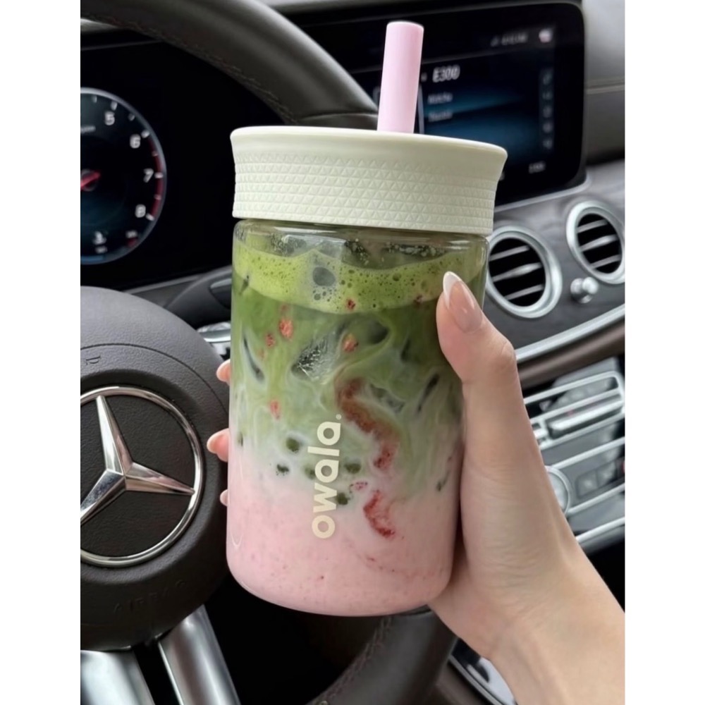 現貨✨OWALA 兒童塑膠吸管水杯 Kids＇ Tumbler 透明水壺 不鏽鋼防傾倒 美國 粉色 獨角獸保溫保冰-細節圖2