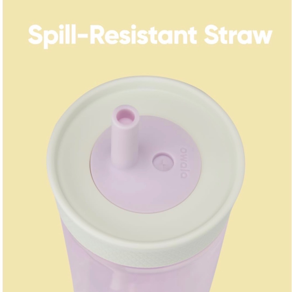 現貨✨OWALA 兒童塑膠吸管水杯 Kids＇ Tumbler 透明水壺 不鏽鋼防傾倒 美國 粉色 獨角獸保溫保冰-細節圖4