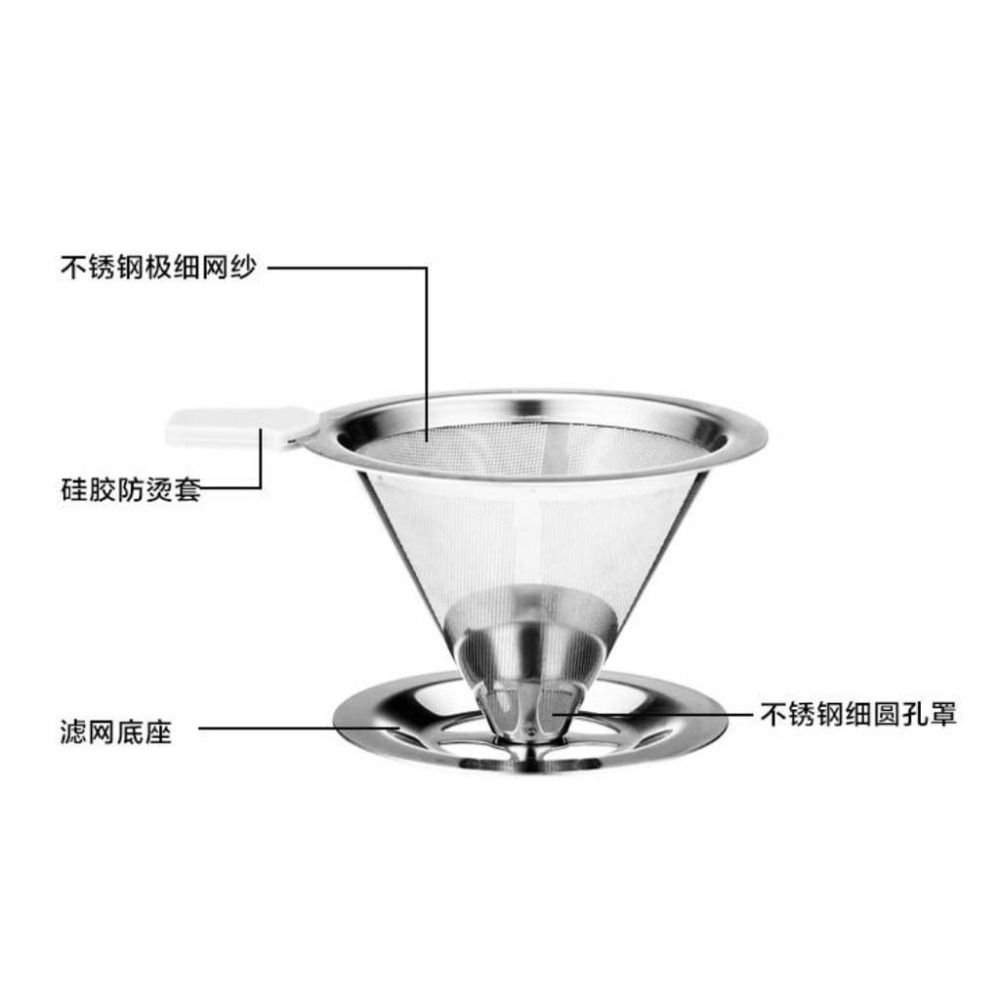 免濾紙2-4人份不鏽鋼咖啡濾網手沖咖啡濾網手沖咖啡濾網咖啡器具 [小欣購物]-細節圖3