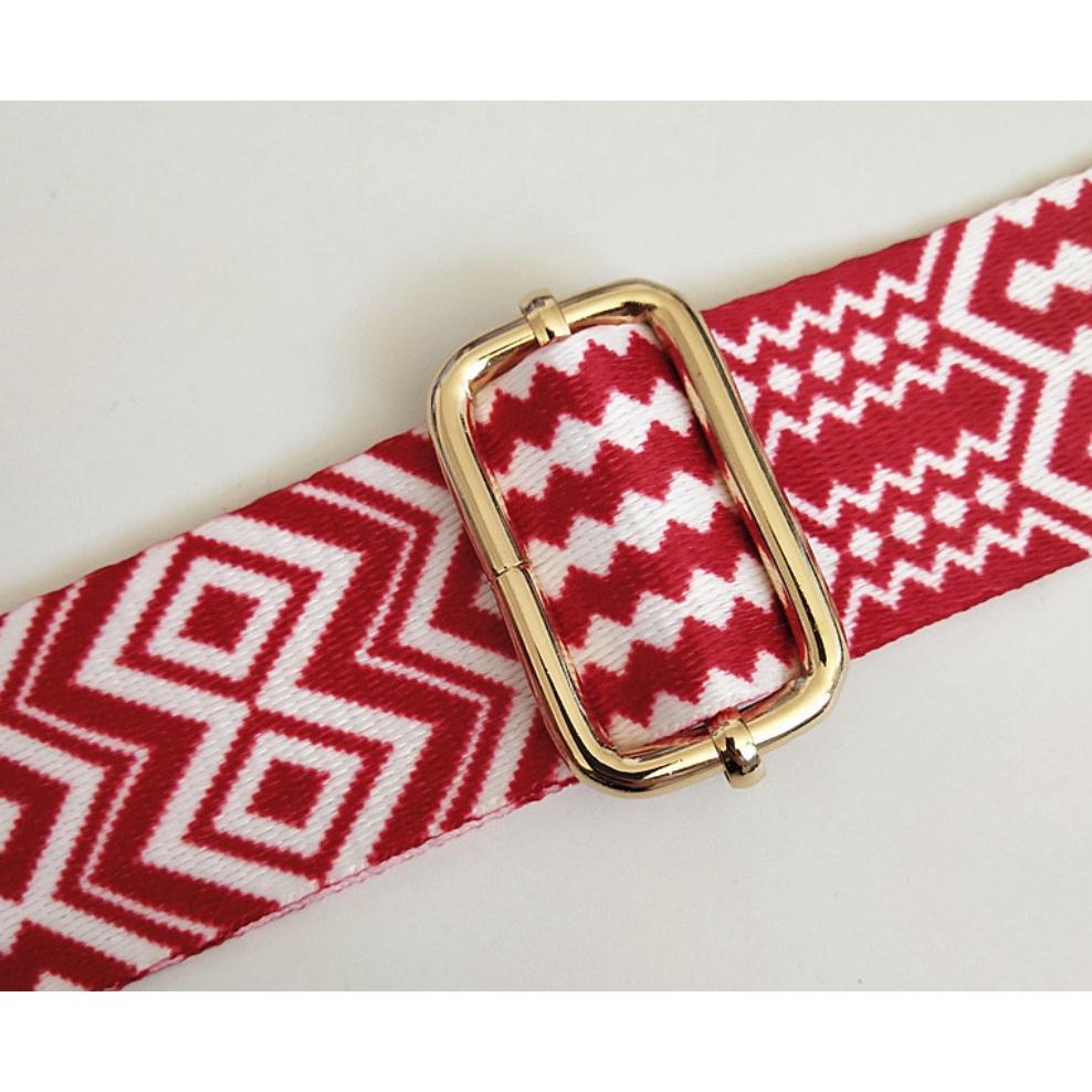 可調長短斜背带 幾何花色 民族風款 包包斜背带 包包背帶 肩帶 321go-細節圖2